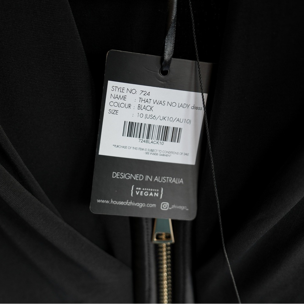 NWT ZHIVAGO Black Dress with Zipper Detail - Picture 8 of 13